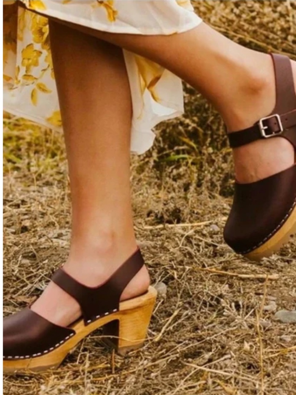 MIA Leather Slingback  Heeled Clogs In Burgundy Women’s Size 38